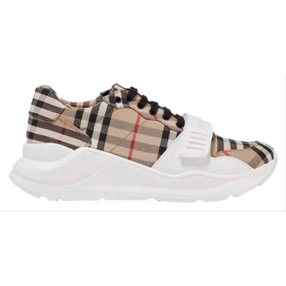 BURBERRY Regis check logo canvas sneakers - Picture 1 of 7